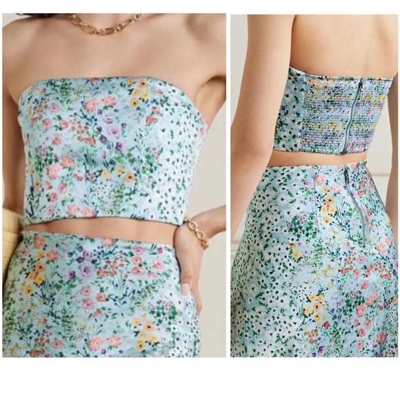 Alice + Olivia Tops - Alice + Olivia Ceresi Floral Smocked Bandeau Top, 6